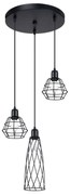 Lampa wisząca SUBA 3P czarna geometryczna  SOLLUX  LIGHTING