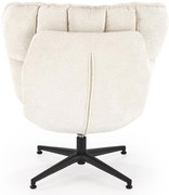 FOFANA Fotel wypoczynkowy Kremowy, Tkanina, Obrotowe Siedzisko, Nowoczesny