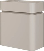 Wisząca szafka pod umywalkę z żywicy - Beżowy mat - 45 x 25 x 48 cm - JONSA