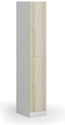 Szafka skrytkowa S1, 2 schowki, 1850 x 300 x 500 mm, demontaż, zamek cylindryczny, drzwi laminowane, dąb naturalny