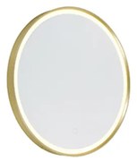 Złote lustro łazienkowe 50 cm z LED, 3-stopniowy ściemniacz dotykowy, okrągłe - Miral Nowoczesny Oswietlenie wewnetrzne