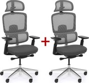 Krzesło biurowe WILMOT MF 1+1 GRATIS, czarna rama, szara