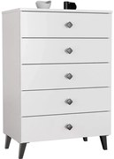 Biała Komoda Z Szufladami Na Nóżkach P2-S52