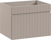 Beżowa ścienna szafka na umywalkę 60 cm z lamelami A1-D32