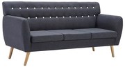 3-osobowa ciemnoszara sofa pikowana A3-F67