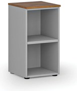 Regał biurowy PRIMO GRAY, 400 x 420 x 740 mm, szary/orzech