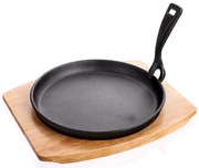Żeliwna patelnia z odpinaną rączką i drewnianą deską 22cm F8-M39