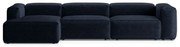 Ciemnoniebieski sztruksowy narożnik (lewostronny/z szezlongiem) Bergamo – Cosmopolitan Design