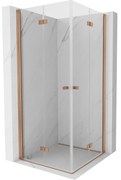Mexen Mist-F Duo kabina prysznicowa składana 80 x 80 cm, transparent, miedź szczotkowana - 8A6-080L-080P-65-00