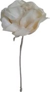 Sztuczny kwiat Róża z brokatem kremowy, 33 cm