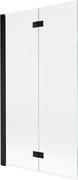 Mexen Mist parawan nawannowy 2-skrzydłowy lewy 100 x 150 cm, transparent, czarny - 8A9-100-002-70-00-L