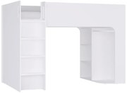 Łóżko antresola 90 x 190 cm ze skrzynią i - Biały - COLUMI