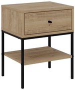 Szafka nocna w dekorze dębu z półką Lisa – Marckeric