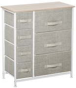 HOMCOM Komoda Sideboard 7 Szuflad Nowoczesny Design Jasnoszary Praktyczna i Stylowa 635x30x71cm | Aosom PL