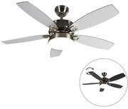 Stalowy wentylator sufitowy z pilotem zintegrowanym LED - Malaki