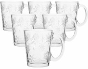 Altom Zestaw 6 szklanych kubków Snowflakes 300 ml
