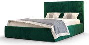 Zielone tapicerowane welurem łóżko z pojemnikiem 5 rozmiarów A2-F61