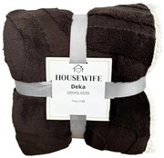 Luksusowy koc z baranka z mikropluszu NESTIVE ciemny brązowy Rozmiar: 150 x 200 cm