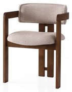 Krzesło do jadalni Cozy Cream and Walnut