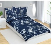 Bellatex Pościel bawełniana Róża niebieski, 140 x 200 cm, 70 x 90 cm