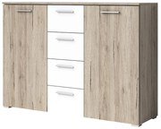 Komoda BETA 2D4S 132cm san remo/biała HELVETIA