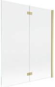 Mexen Mist parawan nawannowy 2-skrzydłowy prawy 140 x 150 cm, transparent, złoty szczotkowany - 8A9-140-002-55-00-P