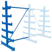 Regał wspornikowy dodatkowy, dwustronny, choinkowy, 2000 x 1330 x 1144 mm, 6 półek