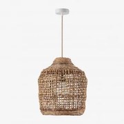 Lampa Sufitowa Wisząca Arantxa Naturalny - Biała & Ø35 Cm - ↑40 Cm Arantxa - Sklum