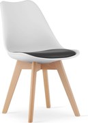 PROMOCJA Biało-czarne krzesło BALI MARK z bukowymi nogami II gatunek