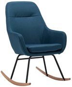 Tapicerowany, niebieski fotel na biegunach K4-P25