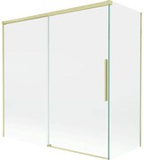 Mexen Rox parawan nawannowy 2-skrzydłowy rozsuwany 160 + 80 x 150 cm, transparent, złoty szczotkowany - 8C9-160-080-55-00