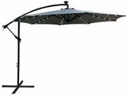 Jasnoszary parasol ogrodowy z oświetleniem LED R9-K66