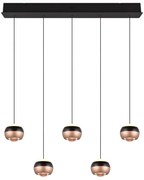 Lampa wisząca LED w czarno-miedzianym kolorze z metalowym kloszem Orbit – Trio Select