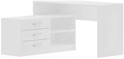 Białe Narożne Biurko Z Komodą H5-Z28