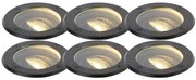 Zestaw 6 czarnych regulowanych lamp ogrodowych do wkopania IP65 - Delux