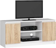 Skandynawska szafka RTV biała + dąb sonoma A4-B15