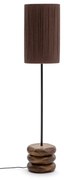 Lampa stołowa z litego drewna akacjowego w ciemnym naturalnym kolorze (wysokość 147 cm) Kor – Kave Home
