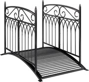 Outsunny Mostek ogrodowy metalowy 135,5 cm mostek do stawu z poręczami antyczny wygląd odporny na rdzę łatwy montaż | Aosom PL