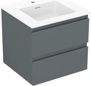 Mexen Orio szafka łazienkowa 50 cm z umywalką Otis, 2 szuflady, grafit mat/biała mat - 91A10-05047-2-BFF66-W18M01