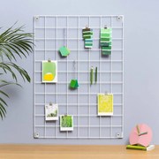 Biała metalowa kratka-organizer Reminder, 50x70 cm