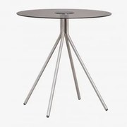 Okrągły Stolik Pomocniczy Z Stali I Hartowanego Szkła Itsoro Ø50 Cm - Sklum