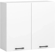 Biała górna szafka kuchenna z półkami 80 cm D5-E80