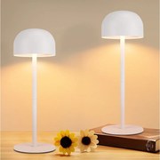 NETTLIFE 2 sztuki bezprzewodowych lamp stołowych LED: ściemnialna lampa stołowa dotykowa z 3 temperaturami barwowymi i portem USB