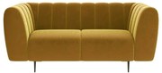 Miodowożółta aksamitna sofa Ghado Shel, 170 cm