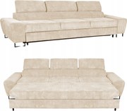 Sofa kanapa 3 os rozkładana z f. spania Savio Family meble beżowy sztruks