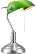 Brilagi - Lampa stołowa BANK OFFICE 1xE27/60W/230V chrom błyszczący/zielony