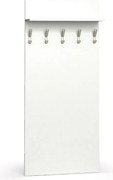 Garderoba z wieszakami HORIZONT, 5 haczyków, półka, biały