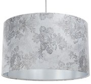 Srebrna lampa wisząca z nadrukiem na kloszu - S393 T7-F60
