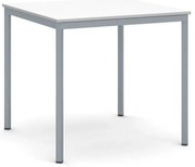 Stół jadalniany, 80x80 cm, ciemnoszara podstawa, biały