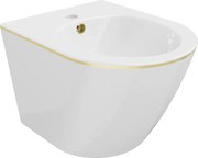 Mexen Lena bidet wiszący, biały/złoty linia - 35224805